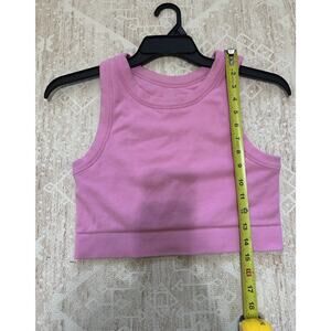 Aerie Offline Halter Cropped Tank Ribbed Pink Size XXL
